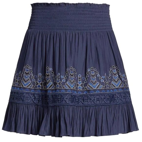 NWT 345.00 RAMY BROOK
Women's Cali Smocked Geometric-embroidered Skirt Medium - Picture 4 of 7